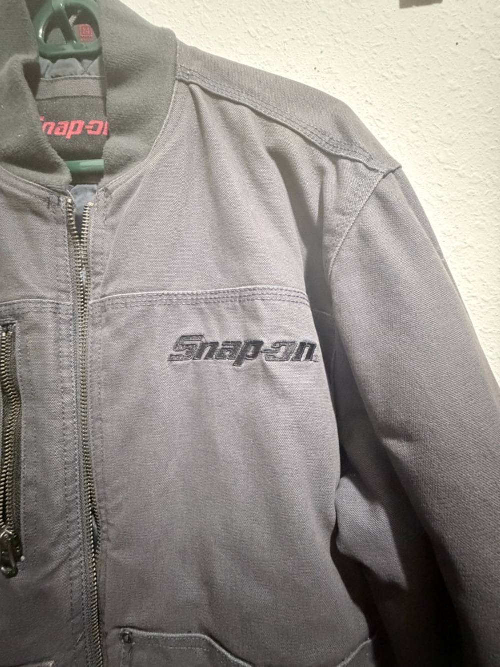 Snap Gray Bomber-Style Work Jacket - Picture 2 of 6